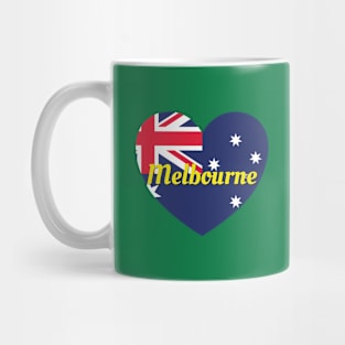 Melbourne Australia Australian Flag Heart Mug